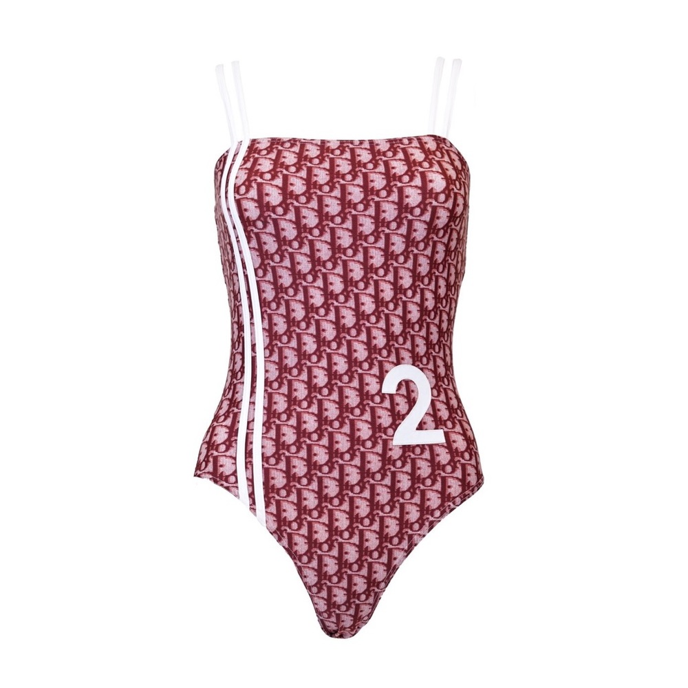 Christian Dior Red Monogram No.2 One-Piece Swimsuit